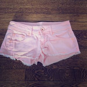 Coral jean shorts